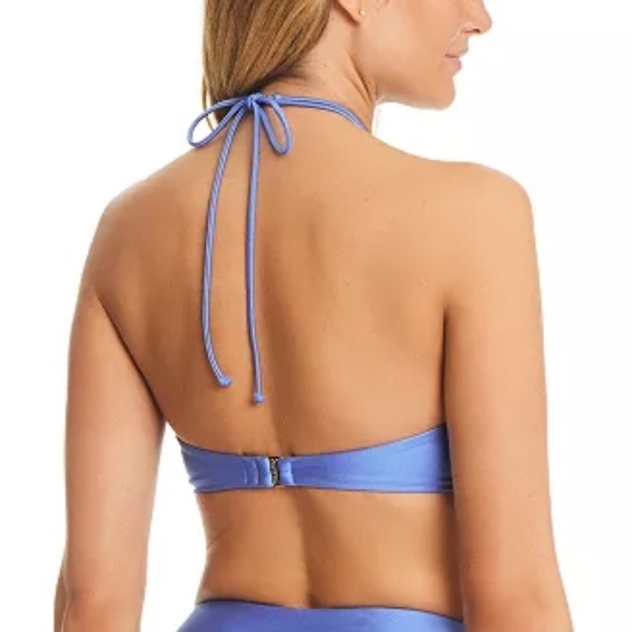 Red Carter Shine Solids Bandeau Swim Top - Size Medium - Picture 2 of 2